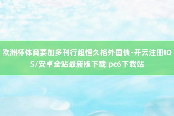 欧洲杯体育要加多刊行超恒久格外国债-开云注册IOS/安卓全站最新版下载 pc6下载站