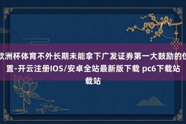 欧洲杯体育不外长期未能拿下广发证券第一大鼓励的位置-开云注册IOS/安卓全站最新版下载 pc6下载站