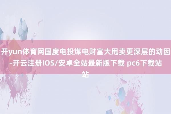 开yun体育网国度电投煤电财富大甩卖更深层的动因-开云注册IOS/安卓全站最新版下载 pc6下载站