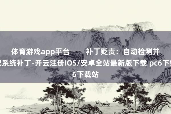 体育游戏app平台 补丁贬责:自动检测并装配系统补丁-开云注册IOS/安卓全站最新版下载 pc6下载站