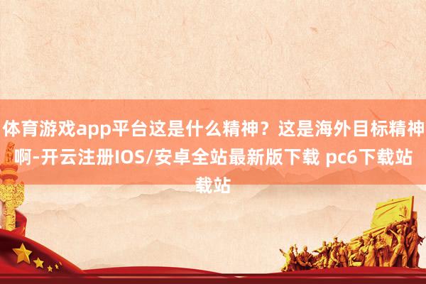 体育游戏app平台这是什么精神?这是海外目标精神啊-开云注册IOS/安卓全站最新版下载 pc6下载站