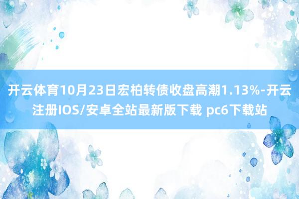 开云体育10月23日宏柏转债收盘高潮1.13%-开云注册IOS/安卓全站最新版下载 pc6下载站