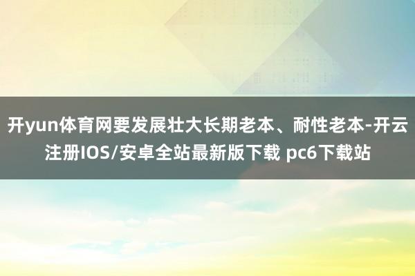 开yun体育网要发展壮大长期老本、耐性老本-开云注册IOS/安卓全站最新版下载 pc6下载站