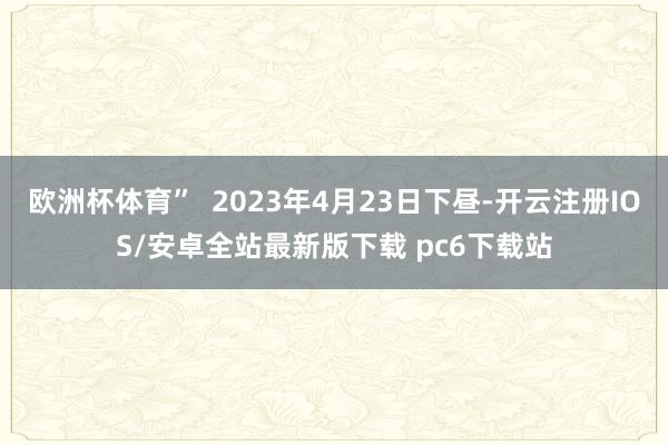 欧洲杯体育” 2023年4月23日下昼-开云注册IOS/安卓全站最新版下载 pc6下载站