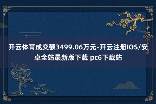 开云体育成交额3499.06万元-开云注册IOS/安卓全站最新版下载 pc6下载站