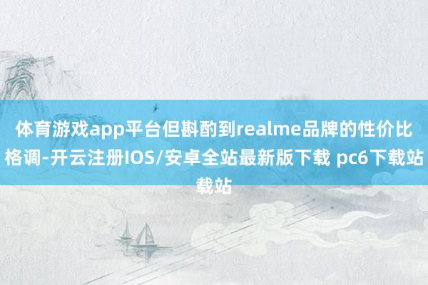 体育游戏app平台但斟酌到realme品牌的性价比格调-开云注册IOS/安卓全站最新版下载 pc6下载站
