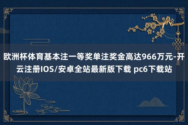 欧洲杯体育基本注一等奖单注奖金高达966万元-开云注册IOS/安卓全站最新版下载 pc6下载站
