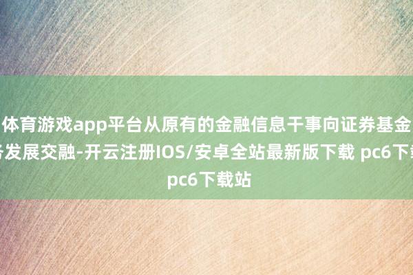 体育游戏app平台从原有的金融信息干事向证券基金业务发展交融-开云注册IOS/安卓全站最新版下载 pc6下载站