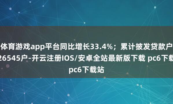 体育游戏app平台同比增长33.4%；累计披发贷款户数26545户-开云注册IOS/安卓全站最新版下载 pc6下载站