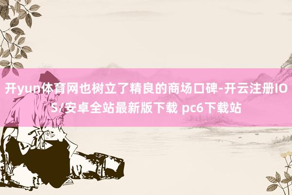 开yun体育网也树立了精良的商场口碑-开云注册IOS/安卓全站最新版下载 pc6下载站