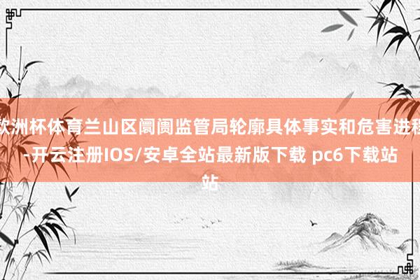 欧洲杯体育兰山区阛阓监管局轮廓具体事实和危害进程-开云注册IOS/安卓全站最新版下载 pc6下载站