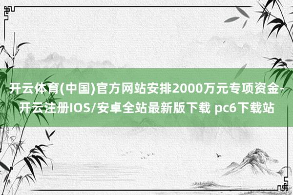 开云体育(中国)官方网站安排2000万元专项资金-开云注册IOS/安卓全站最新版下载 pc6下载站