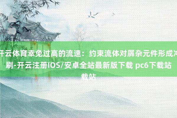 开云体育幸免过高的流速:约束流体对羼杂元件形成冲刷-开云注册IOS/安卓全站最新版下载 pc6下载站